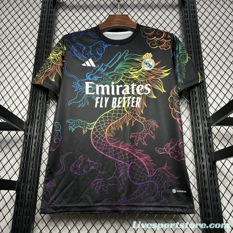 24/25 Real Madrid Black Multi-Color Dragon Special Jersey