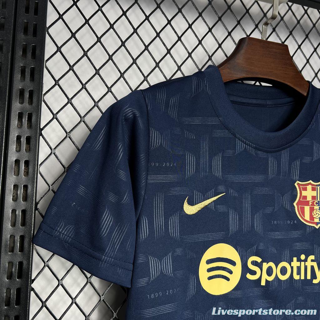 24/25 Kids Barcelona Away Navy Jersey