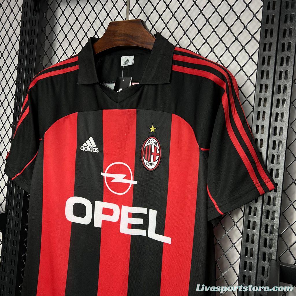 Retro 2000/02 AC Milan Home Jersey