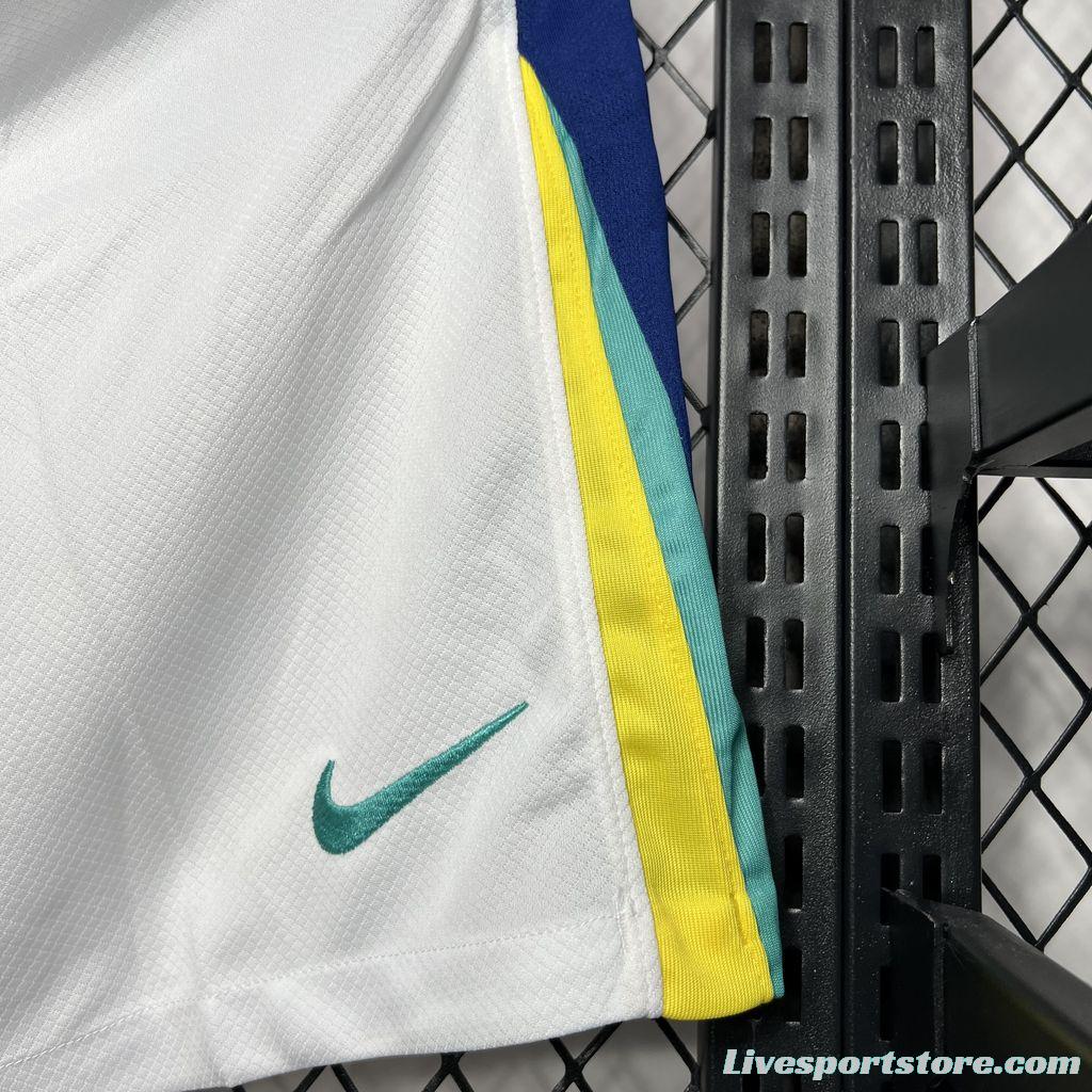 2024 Brazil Away White Shorts