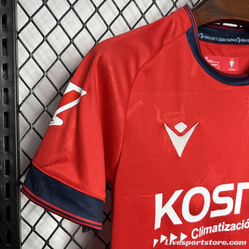 24/25 Kids Osasuna Home Jersey