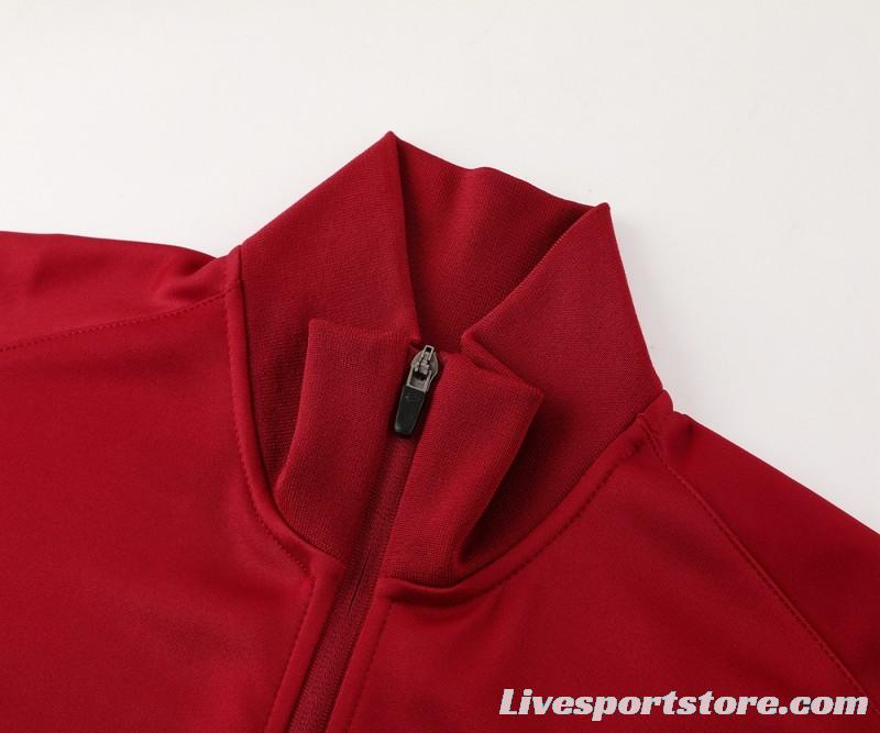 24/25 Barcelona Red Full Zipper Jacket +Long Pants