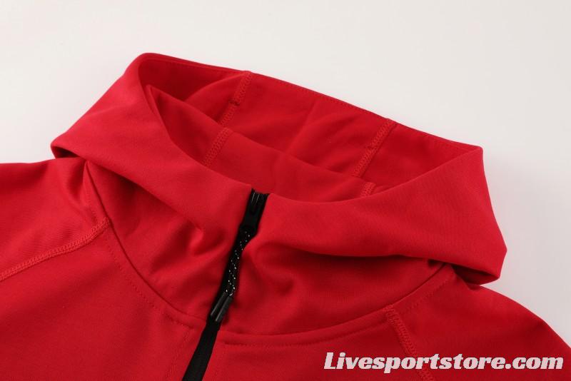 24/25 Nike Red Hoodie Full Zipper Jacket +Long Pants