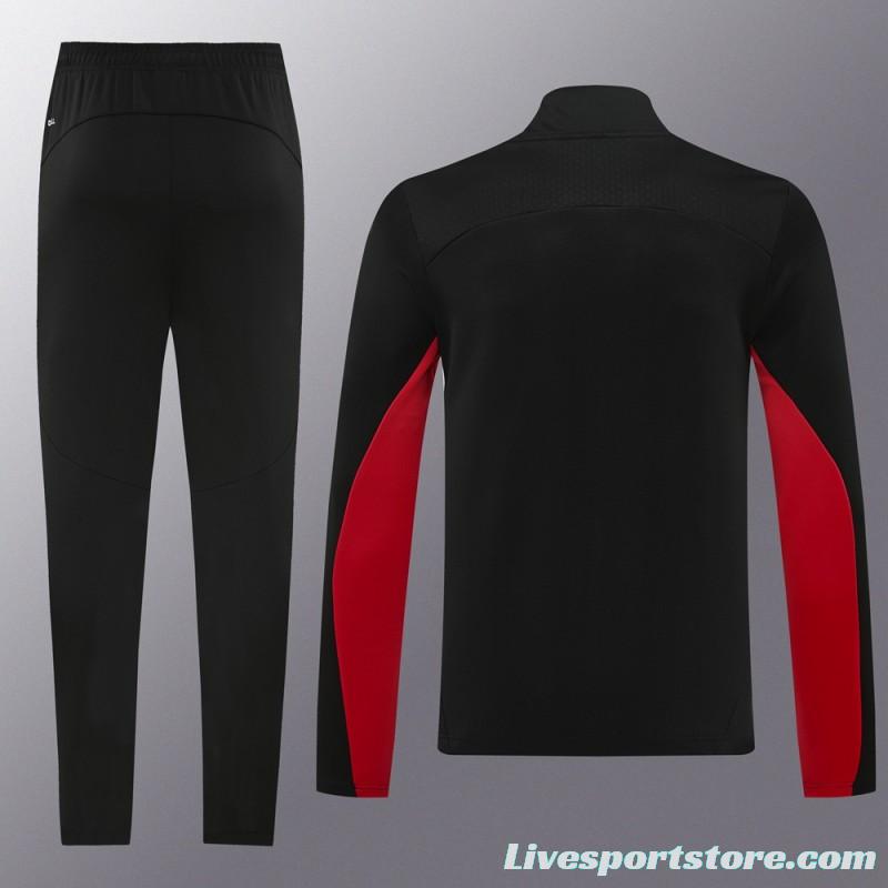 24/25 AC Milan Black/Red Full Zipper Jacket +Long Pants