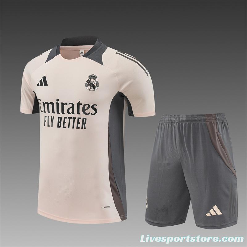 24/25 Real Madrid Pink Short Sleeve Jersey+Shorts