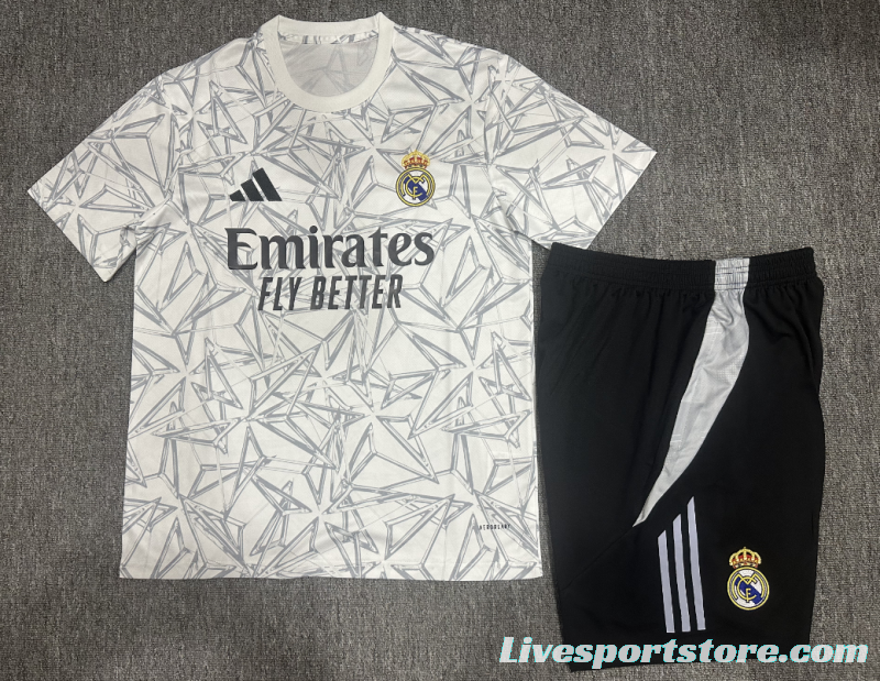 24/25 Kids Real Madrid White Special Short Sleeve Jersey+Shorts