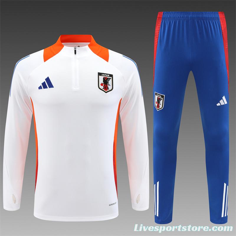 2024 Japan White Half Zipper Jacket+Long Pants