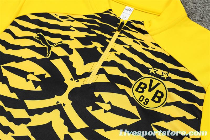 24/25 Borussia Dortmund Yellow/Black  Half Zipper Jacket+Long Pants