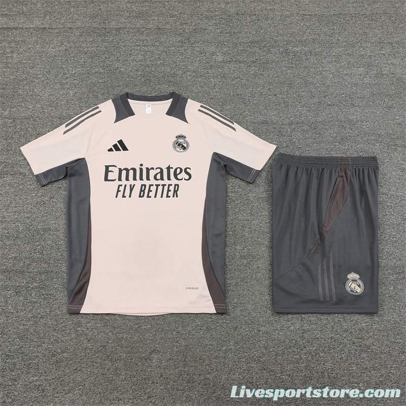 24/25 Real Madrid Pink Short Sleeve Jersey+Shorts