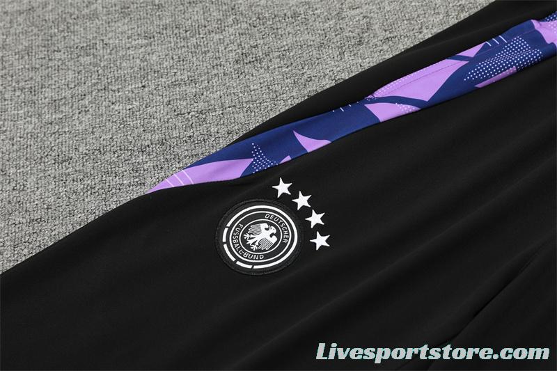 2024 Germany Purple Half Zipper Jacket+Long Pants