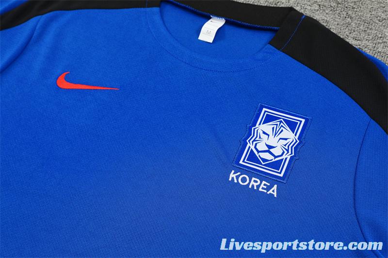 2024 South Korea Blue Short Sleeve Jersey+Shorts