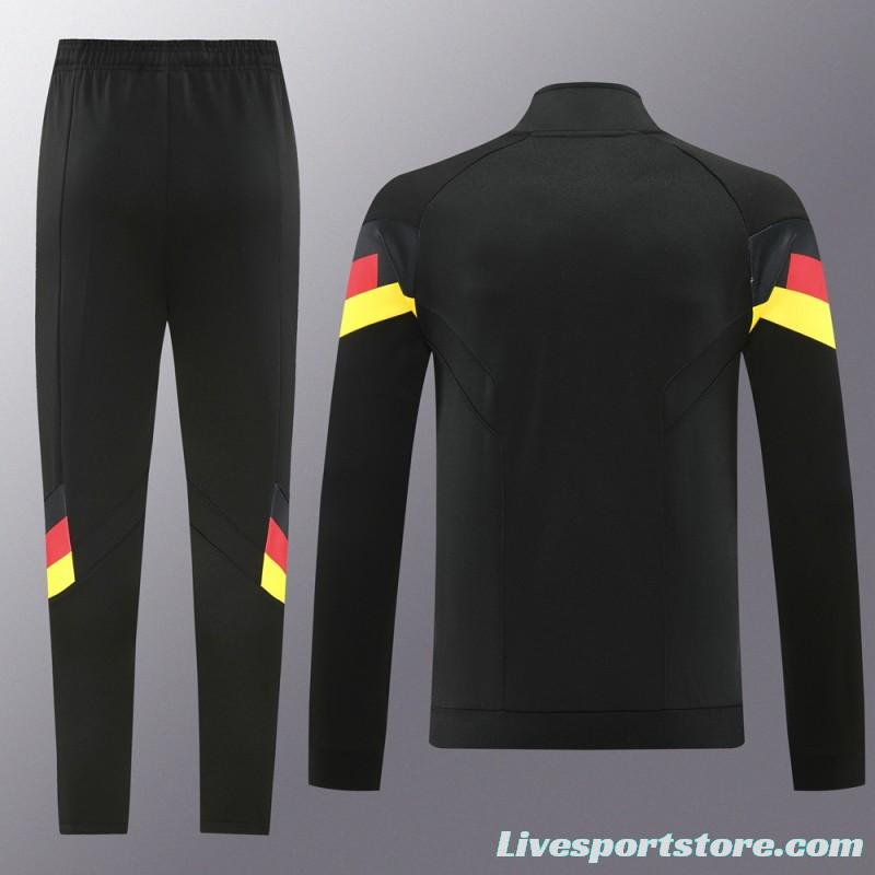 2024 Germany Black Full Zipper Jacket +Long Pants