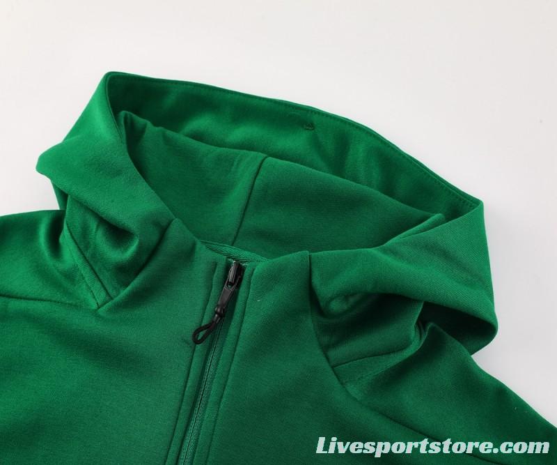 2024 Adidas Green Hoodie Full Zipper Jacket +Long Pants