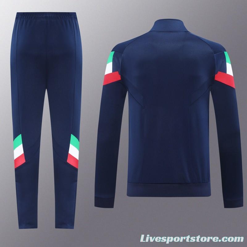 2024 Italy Blue Full Zipper Jacket +Long Pants