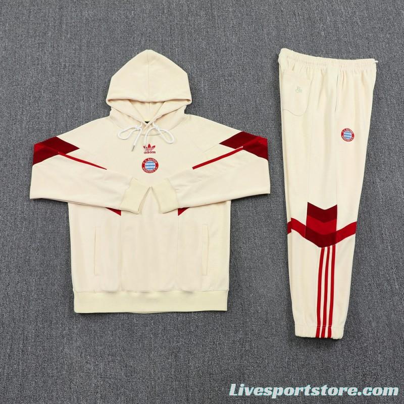 24/25 Bayern Munich Beige Hoodie Jacket +Long Pants