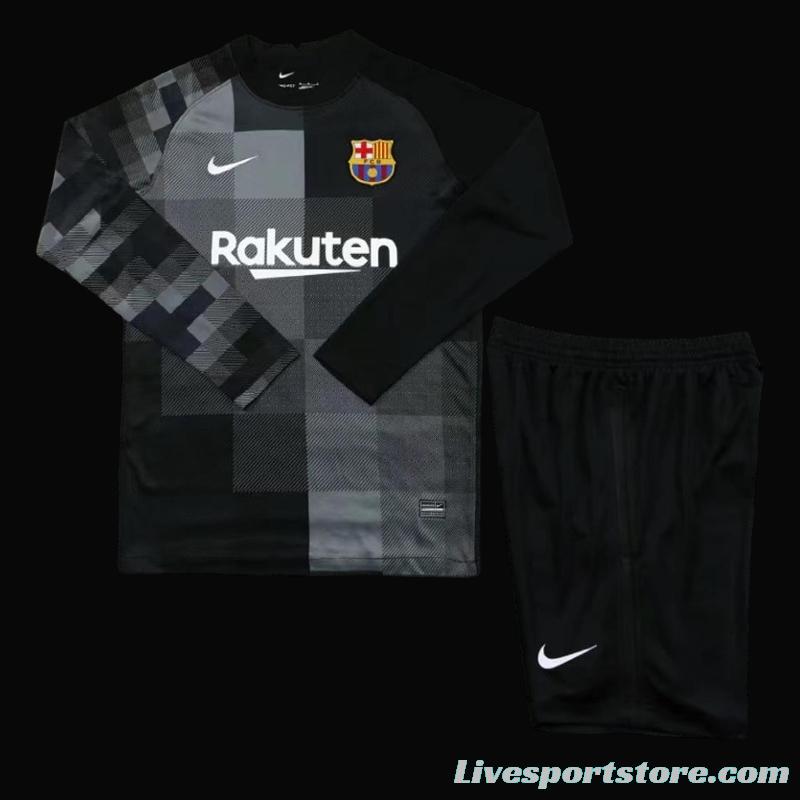 21/22 Barcelona Long Sleeve Black Goalkeeper Jesrey+Shorts