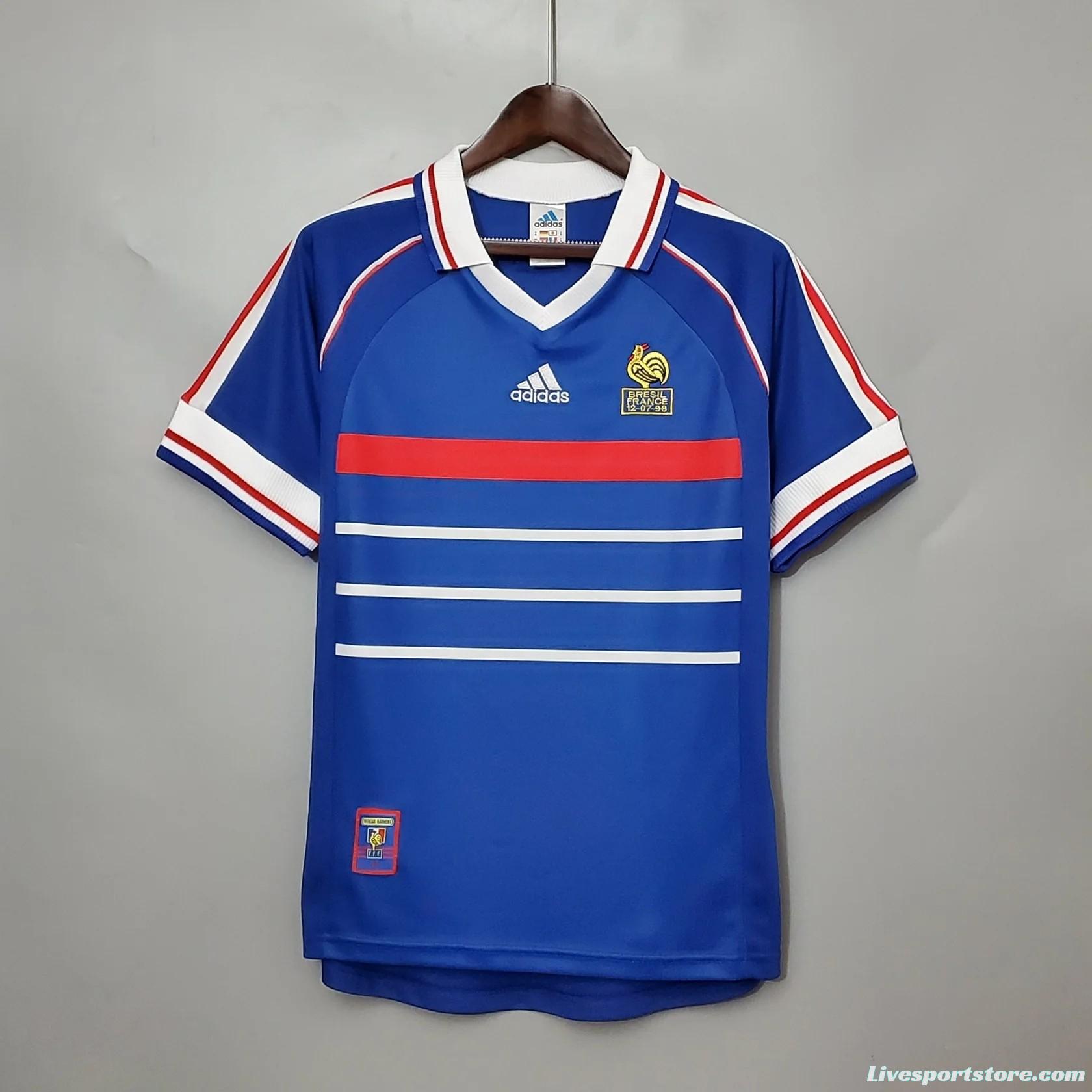 Retro 1998 France Home Jersey