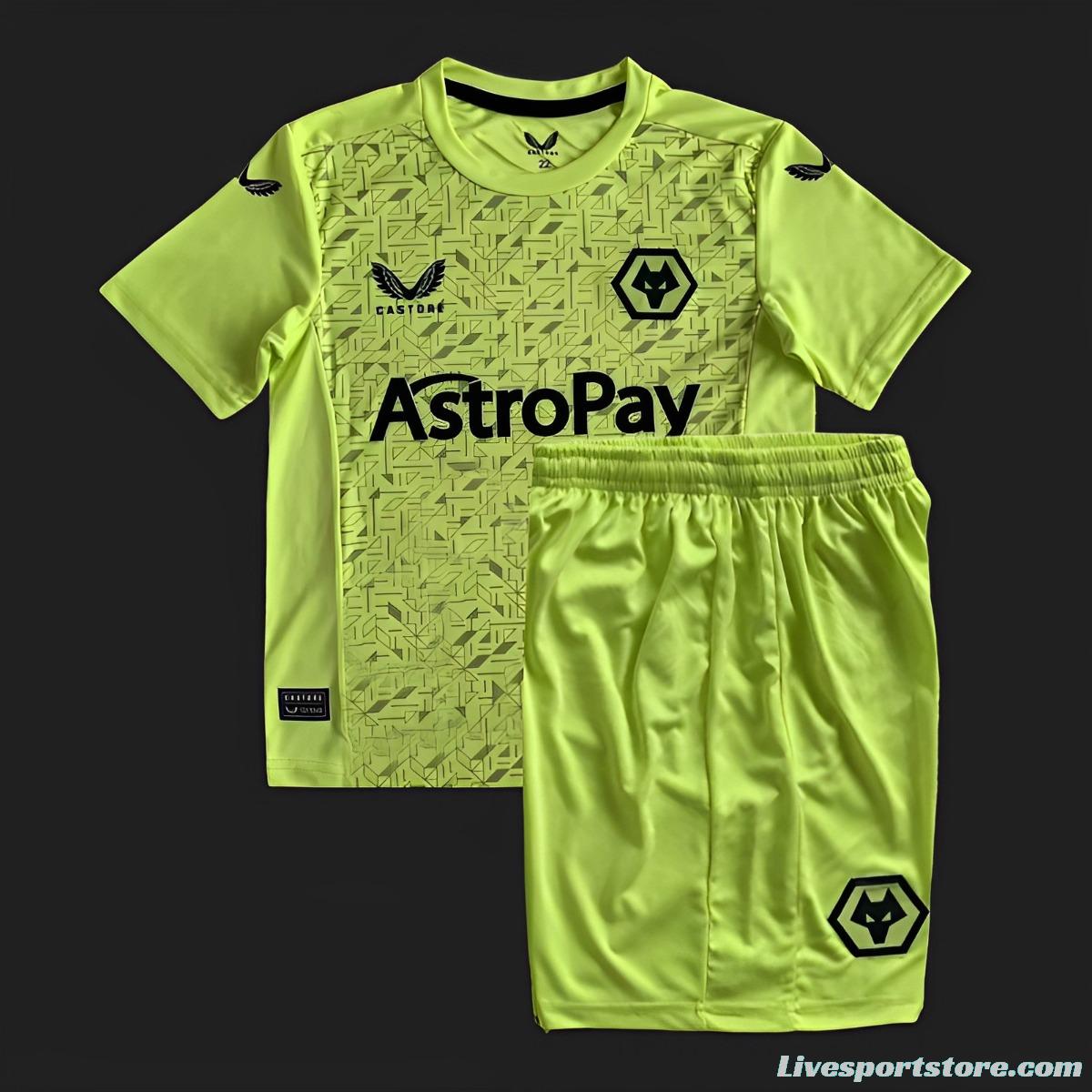 23/24 Kids Wolverhamton Wanders Green Goalkeeper Jersey