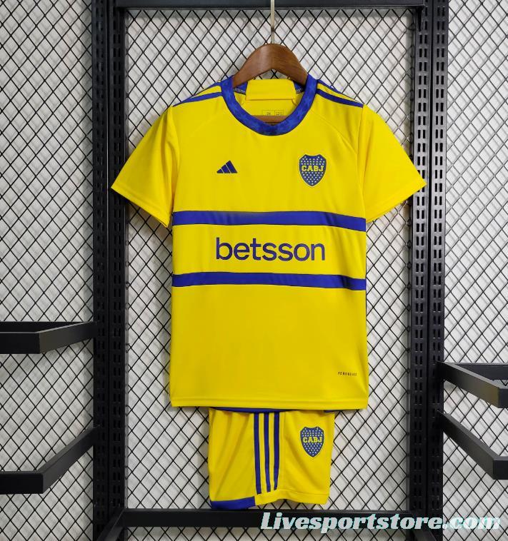 23/24 Kids Boca Juniors Away Yellow Jersey