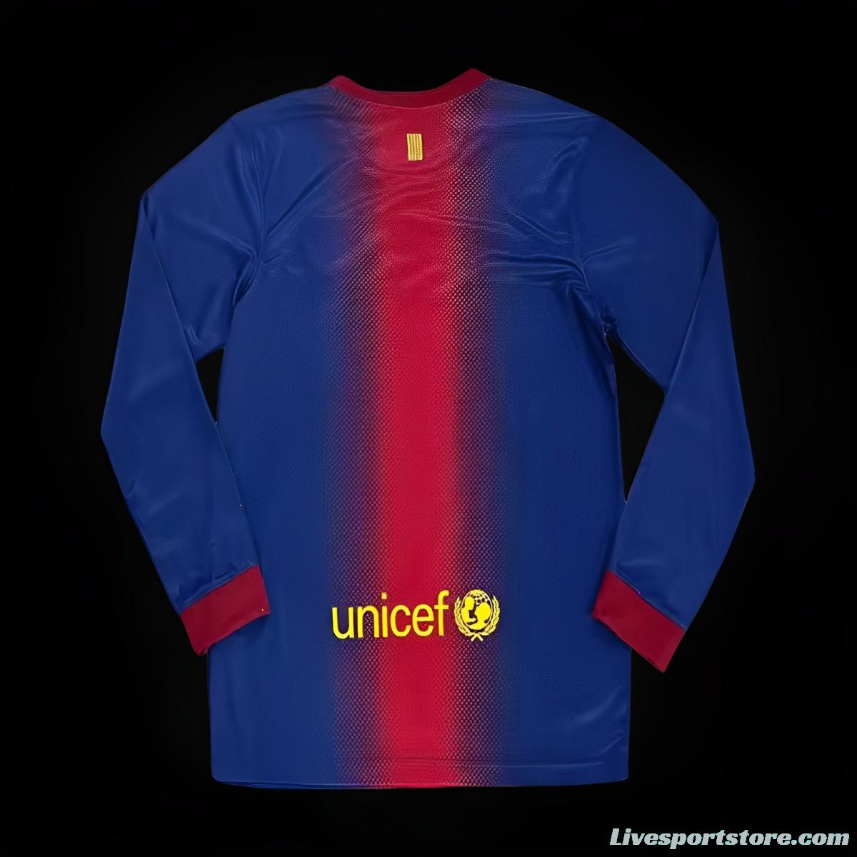 Retro 12/13 Barcelona Home Long Sleeve Jersey