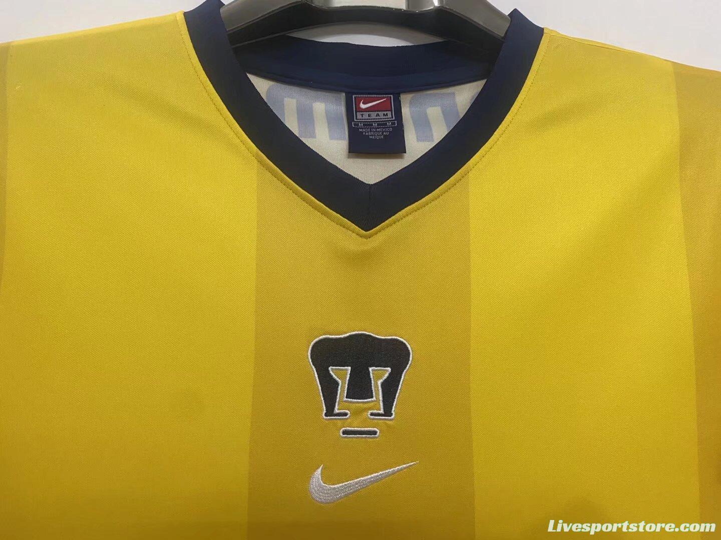 Retro 00/01 Pumas UNAM Away Yellow Jersey