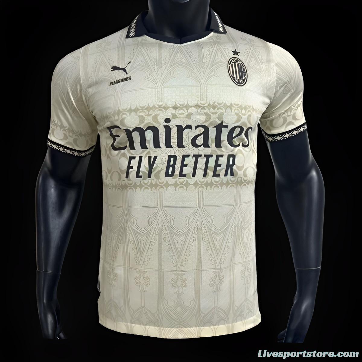 Player Version AC Milan x PLEASURES Forth White Jersey