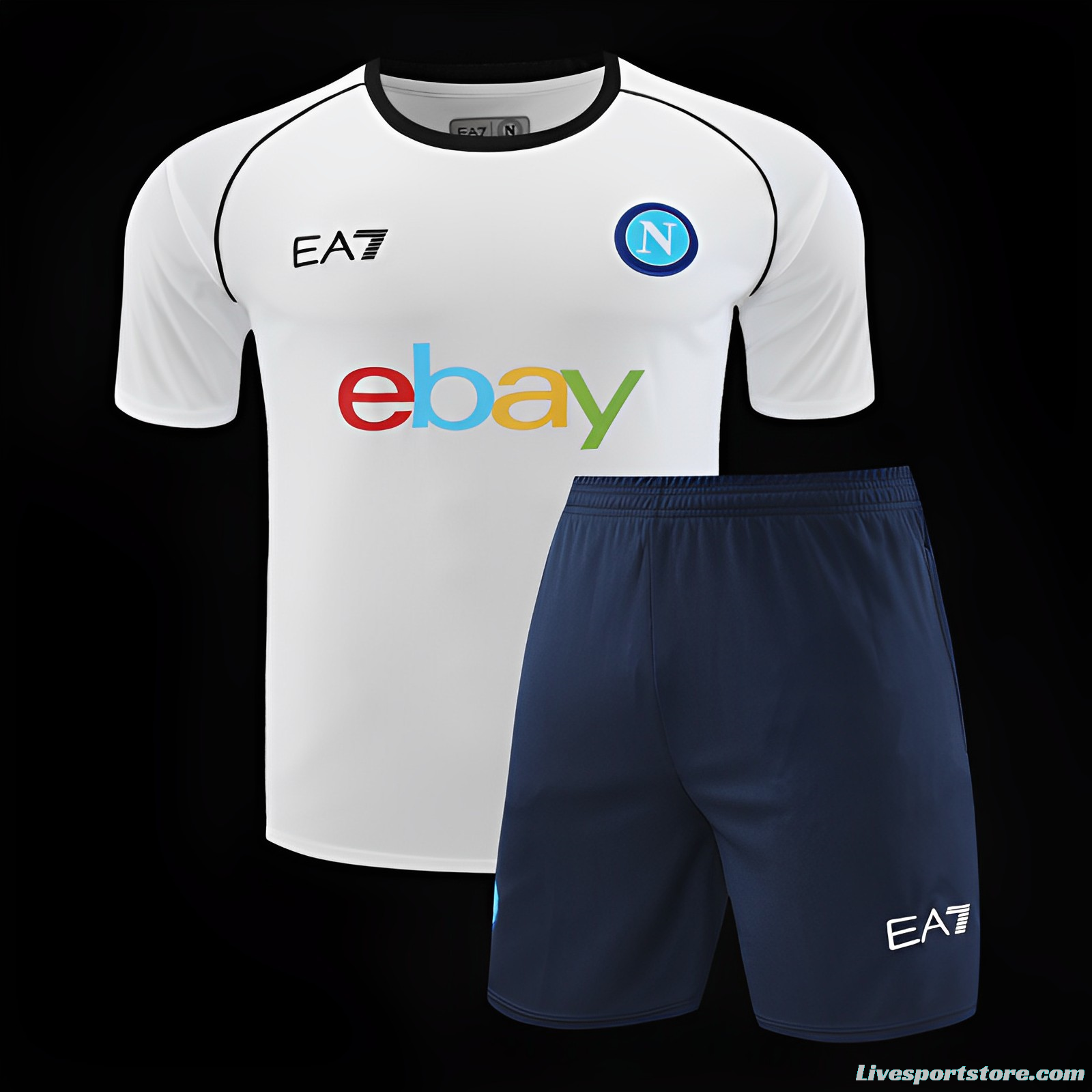 23/24 Napoli White Short Sleeve Jeresy+Shorts