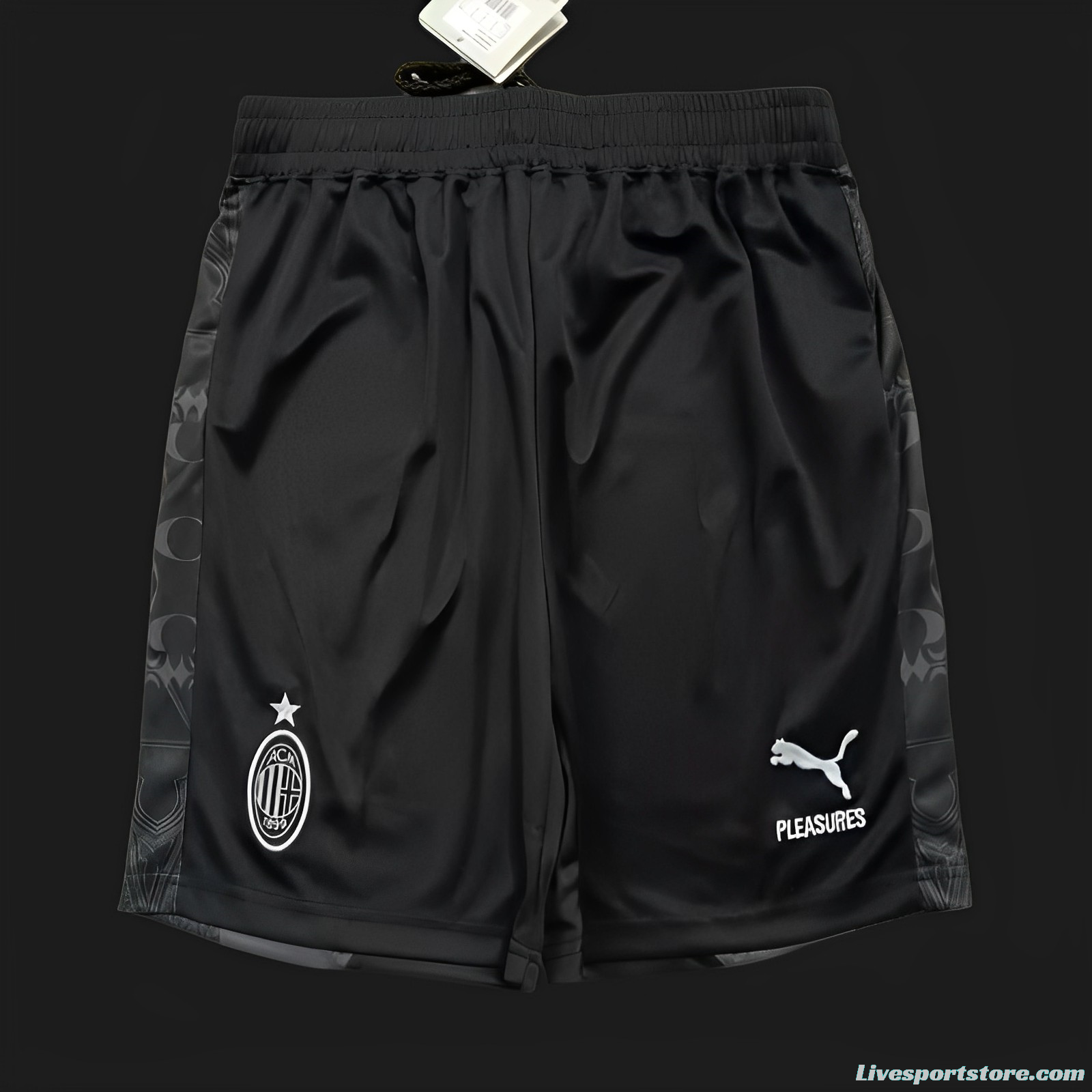 23/24 AC Milan x PLEASURES Forth Black Shorts