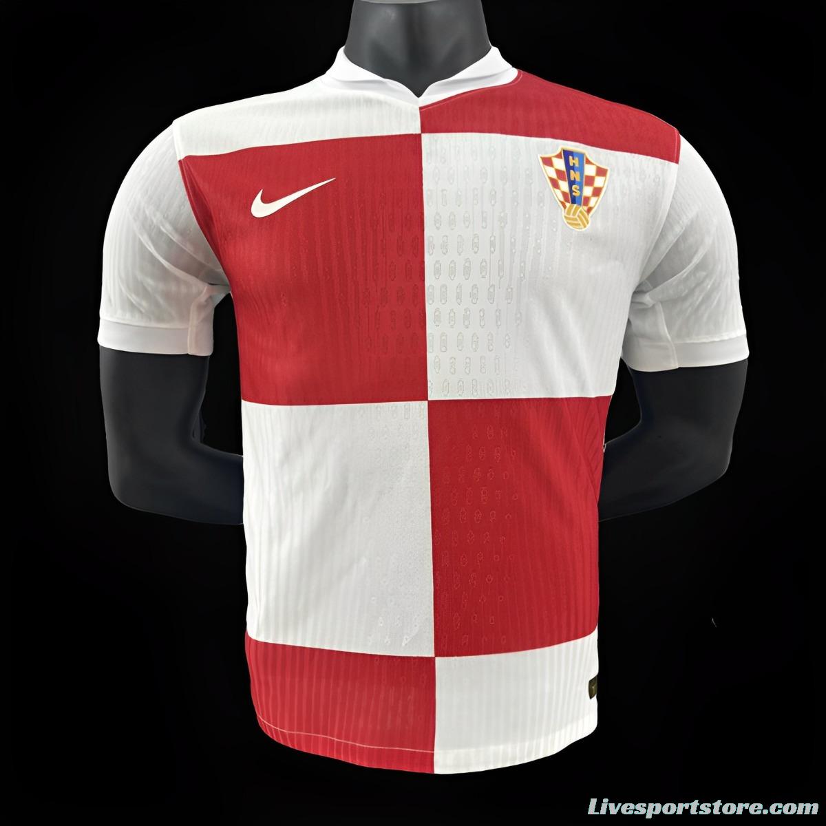 Player Version 2024 Croatia Home Jersey