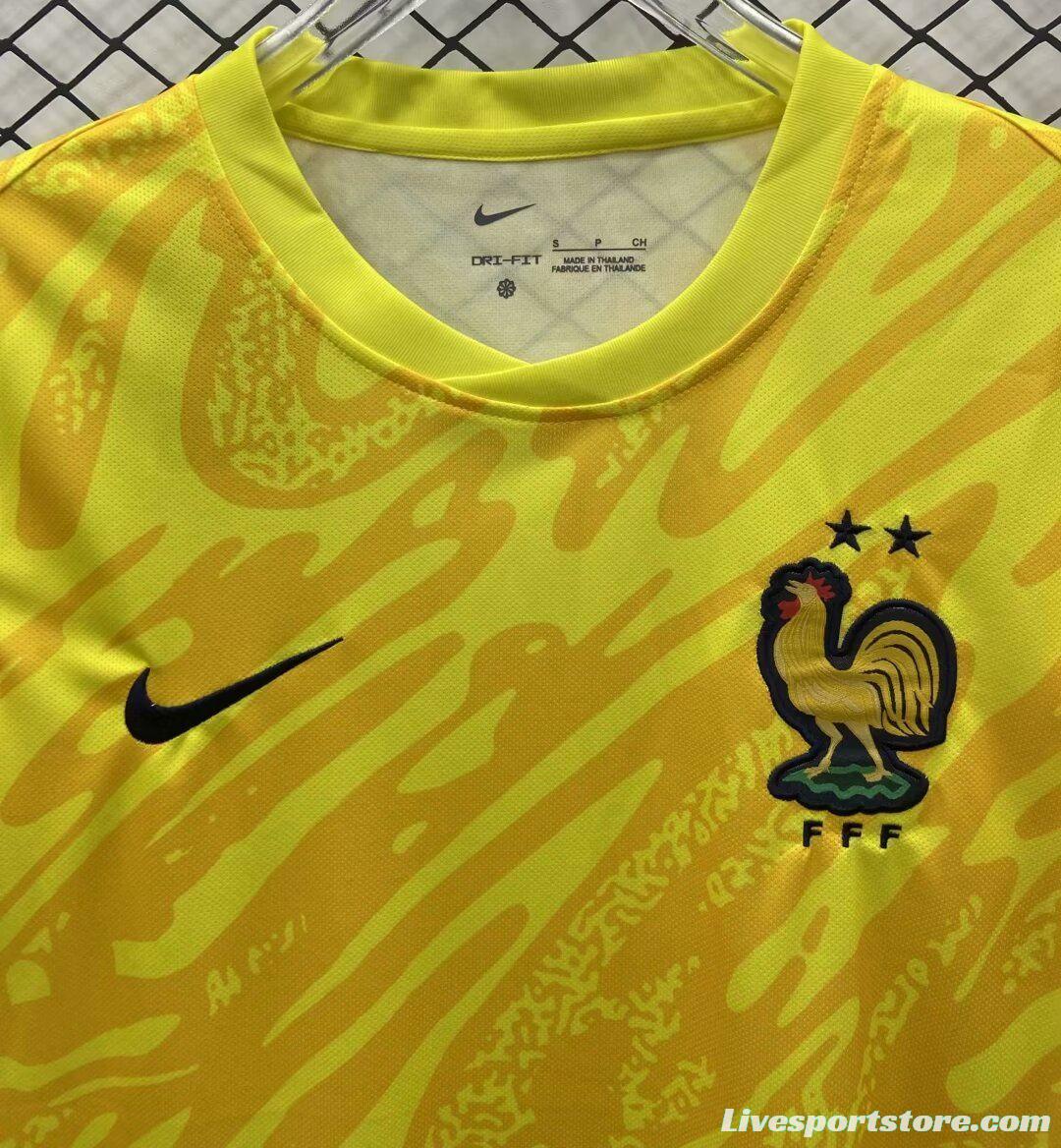 2024 France Yellow Goalkeeper Jersey