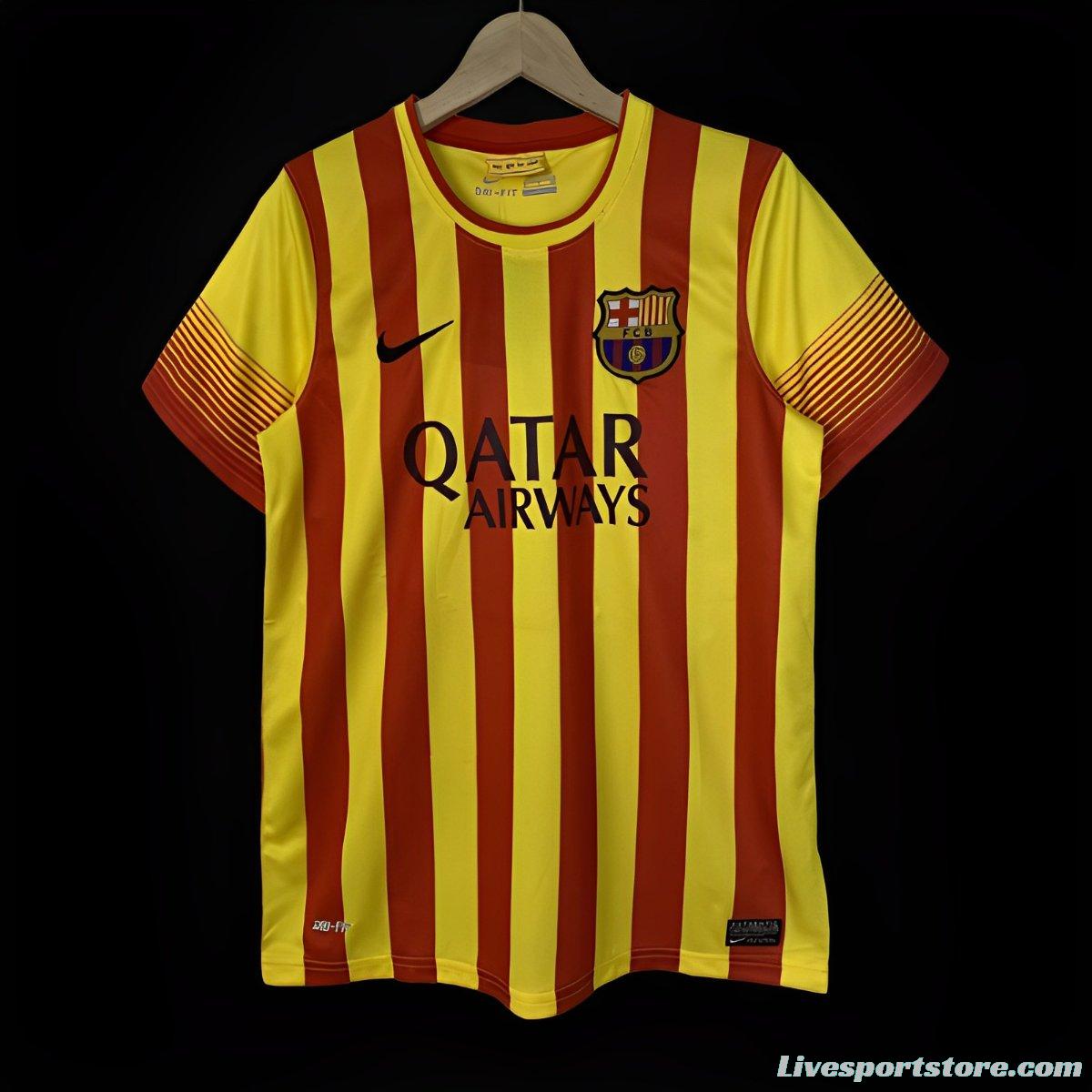 Retro 13/14 Barcelona Away Yellow Jersey