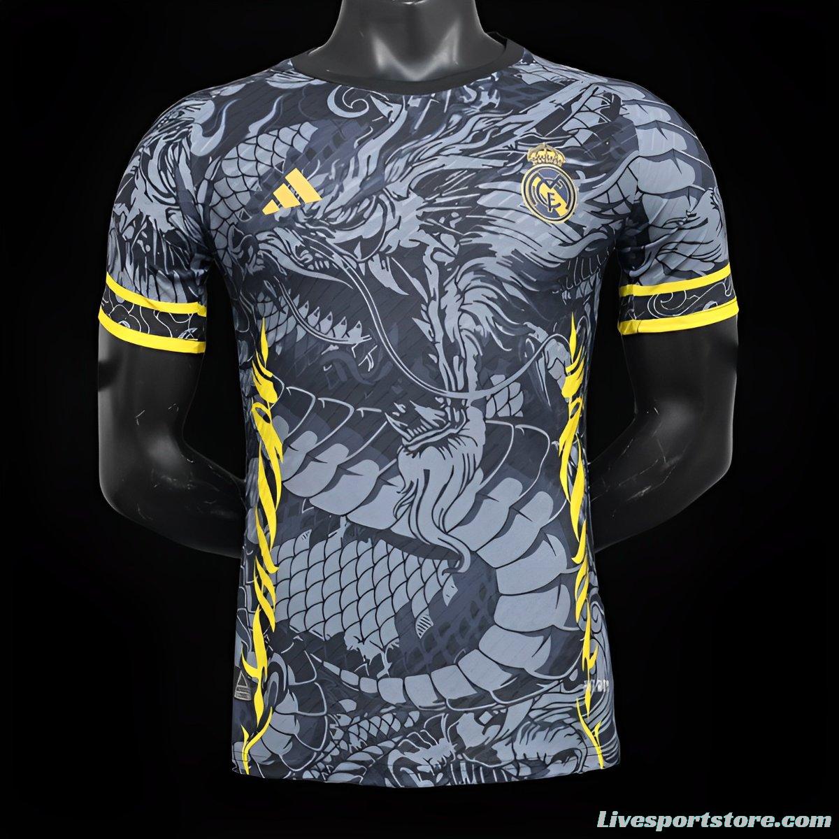 Player Version 24/25 Real Madrid Grey/Black Dragon Jersey