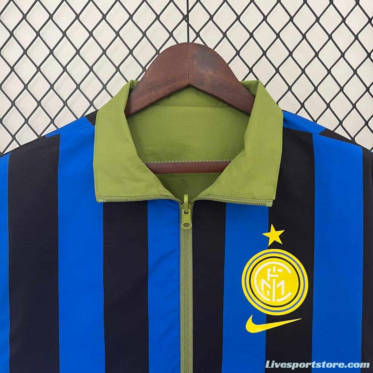 24/25 Inter Milan Green/Black Blue Reversible Windbreaker